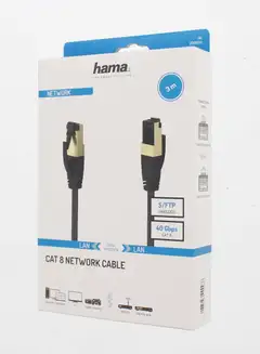 Hama Verkkokaapeli, CAT8, S/FTP-suojattu, 40 Gbit/s, Halogeeniton, 3,0 m - 2