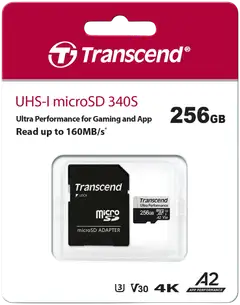 Transcend muistikortti 340S 256GB U3 microSDXC R160 W125 MB/s - 2