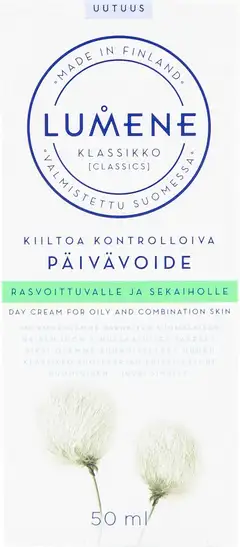 Lumene KLASSIKKO Kiiltoa kontrolloiva päivävoide rasvoittuvalle ja sekaiholle 50ml - 2