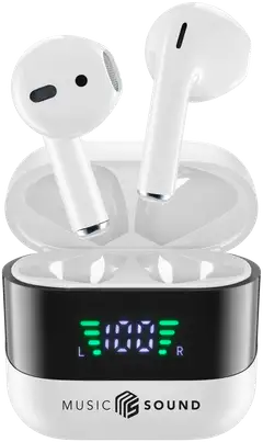 MusicSound langattomat nappikuulokkeet Spark valkoinen - 1