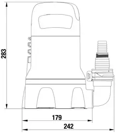 Uppopumppu 9000 kirkkaalle vedelle300 W, 9000 l/h, 0,6 bar, imukorkeus min 2 mm. Liitin 1 1/4" - 5