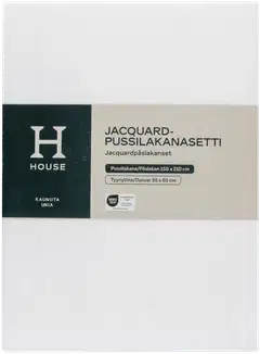House pussilakanasetti Jacquard 150x210 cm valkoinen - 3
