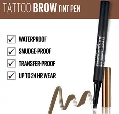 Maybelline New York Tattoo Brow Micropen Tint 120 Medium brown -kulmakynä 1ml - 4