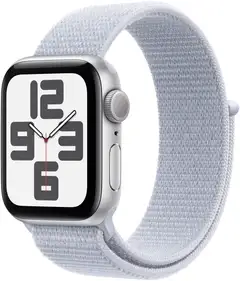 Apple Watch SE GPS 40mm hopeinen alumiinikotelo, blue cloud Sport Loop ranneke - MXEE3QN/A - 2