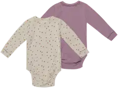 Ciraf vauvojen ribbibody Sydän 250B263107 2-pack - Gardenia AOP & Dawn pink - 2