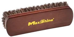 Maxshine 7033007 Hevosenjouhiharja – pehmeä puhdistusharja nahka-, alcantara-, kangas- ja muovipinnoille, ergonominen puukahva, 17×5,5 cm - 1