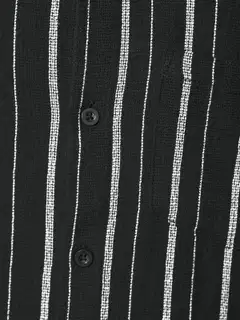 WKLY. miesten raidallinen kauluspaita struktuuripintainen, rento istuvuus 194W312614 - Black - 6