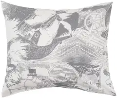 Moomin Arabia Muumi tyynyliina 50x60cm Purjehdus harmaa GOTS - 1