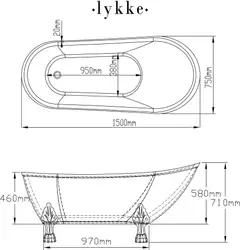 Lykke Tassuamme Nordic Deluxe 1500x750x710mm, valkoinen - 5