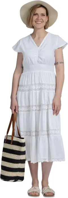Margaux Riviera naisten midimekko MR-360 - WHITE - 3