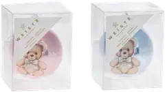 Weiste Baby's 1st  lasipallo 8cm rasiassa, vaaleansininen tai vaaleanpunainen - 1