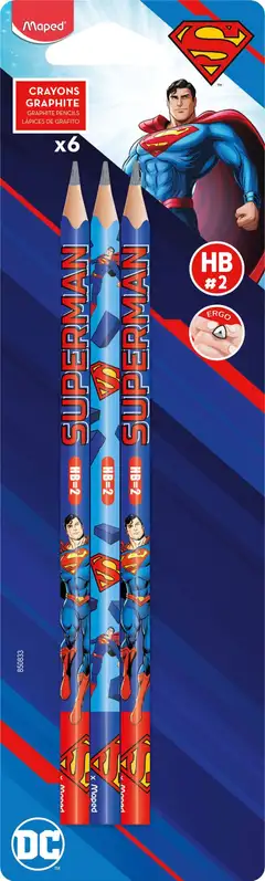 Maped Lyijykynät 6kpl Superman korttipakkaus - 1