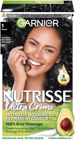 Garnier Nutrisse Ultra Creme 1.0 Black Musta kestoväri 1kpl - 2