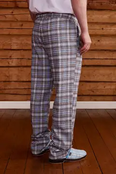Reino&Aino miesten flanellipyjamahousut Reino - White/blue - 4