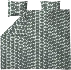 Finlayson pussilakanasetti tupla Elefantti 240X210+2x50X60 tumma vihreä - 1