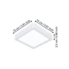 EGLO kattovalaisin Fueva 6 LED 7W CCT 15x15 cm valkoinen - 4