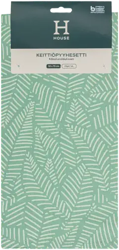 House keittiöpyyhe Outline leaves 2-pack vihreä - 2