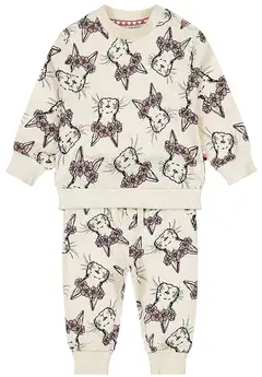 Dirkje lasten pupu collegehousut + collegepusero O56462 - Off white - 1