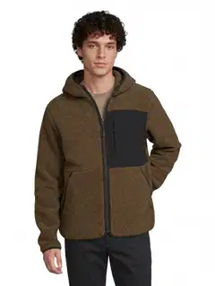 WKLY. miesten kevyt polarfleece-hupputakki vetoketjulla 194W362635 - 19-0618TCX beech - 1