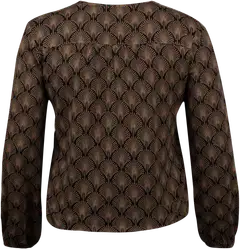 House naisten kuosillinen trikoopusero 213HP30607, D-mitoitus - Black&brown AOP - 2