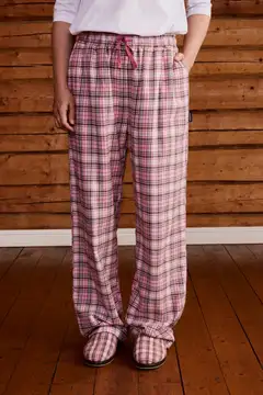 Reino&Aino naisten flanellipyjamahousut Aino - pink check - 2