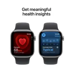Apple Watch Series 11 GPS + Cellular 42mm tähtiharmaa alumiinikotelo, musta sport ranneke - S/M - MF8A4QN/A - 7