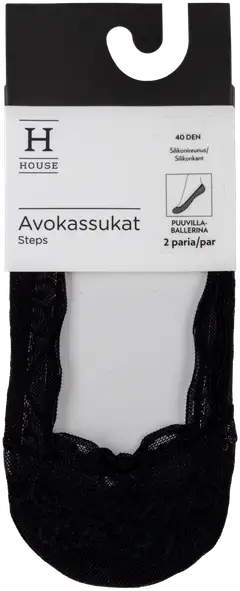 House naisten avokassukat 2P lace ZZDB04 - BLACK - 1