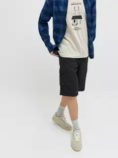 JJ REBEL miesten cargo shortsit Jrebcory - BLACK - 6