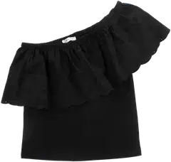 TEX naisten epäsymmetrinen frillatoppi I282738 - BLACK 1 - 3