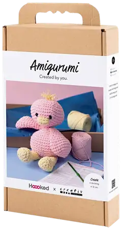 Amigurumi Askartelusetti, Ankka, vaaleanpinkki, vaaleankeltainen, 1pkk/ 1 pkt - 3