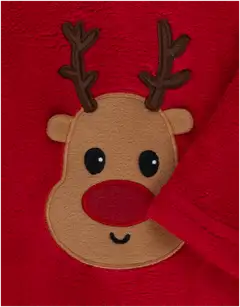 TEX BABY vauvojen potkupuku fleece Petteri Poro - RED - 3