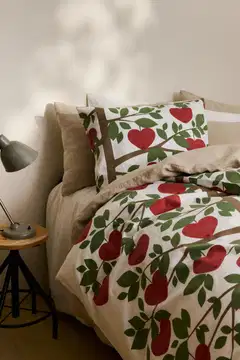 Finlayson pussilakanasetti Sydänpuu 150X210+50X60 tumma pun-vihreä - 5