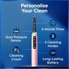 Oral-B iO5 Blush Pink sähköhammasharja +Travel Case+Refill Holder - 9