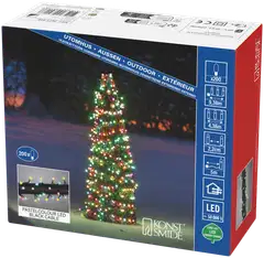 Konstsmide Valosarja 3677-505, Cluster 200 Candy color LED Cherry, Musta johto, IP44 - 4