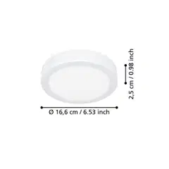 EGLO kattovalaisin Fueva 6 LED 7,5W CCT 16,5 cm valkoinen - 4