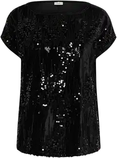 From Lou naisten pluskoon paljettitoppi Flelly - Black W/ Black Sequins - 1