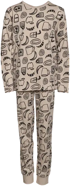 RATIA® lasten pyjama, K325130041 - hiekka/musta - 1