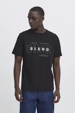 Blend miesten t-paita Bhkiman denim logo - BLACK - 3