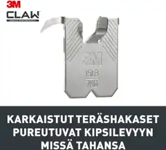 3M CLAW™-taulukoukku kipsilevylle, 7 kg 3PH7-4UKN, 4 ripustuskoukkua - 3