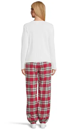 Actuelle naisten pyjama 212A382618 - White/ red check - 3
