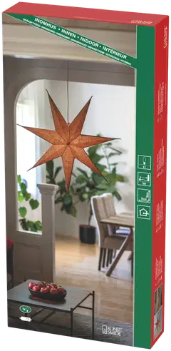 Konstsmide Paperitähti 5941-600, Juuttkangas 7 sakaraa 78cm, E14  230V - 4