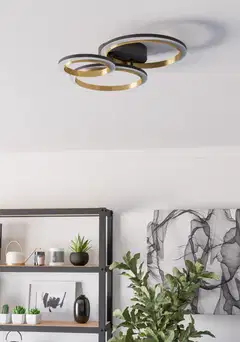 EGLO kattovalaisin Calliera LED 20W 49x44,5 cm musta/messinki - 7