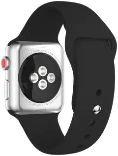 Wave Silikoniranneke, Apple Watch 38mm / Apple Watch 40mm / Apple Watch 41mm / Apple Watch 42mm (Series 10), Musta - 3