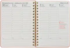 Pöytäkalenteri kierresidottu A5 pinkki - 3