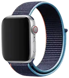 Wave Nailonranneke, Apple Watch 42mm (Series 1-9) / Apple Watch 44mm / Apple Watch 45mm / Apple Watch 46mm / Apple Watch 49mm, Tummansininen - 3