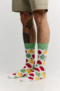 Finlayson miesten nilkkasukat Sydänhedelmät - Valkoinen/vihreä - 2