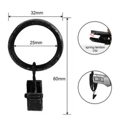 Ihanin verhorenkaat nipistimellä mustakulta 25/32mm 10kpl/pss - 4