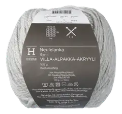 House neulelanka villa-alpakka-akryyli 112589 100 g Light Grey Melange 195 - 1