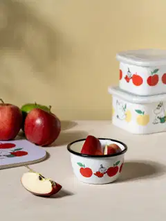 Muurla emalikulho Muumi Iloiset omput 3 dl, punainen - 2