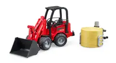 Bruder traktori Schäffer Compact loader 2630 paalipihdeillä ja 1 pyöröpaali - 8